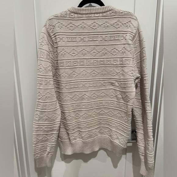 J. Crew Cable Knit Sweater cream fisherman style L classic prep nautical coastal - Picture 4 of 8